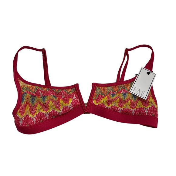 M2-56(1) FAE HOUSE Women's Gypsy Bikini Top Magenta Carnival Medium - Picture 1 of 8